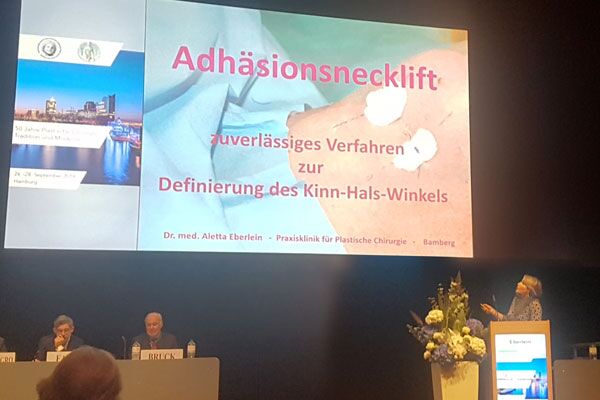 Dr. Eberlein referiert über ihre neue Methode der Halsstraffung